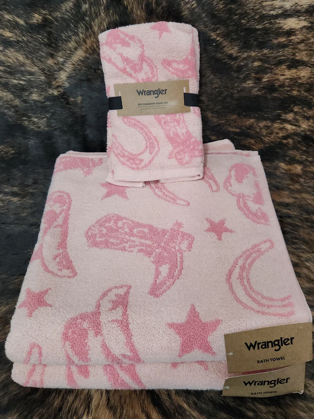 Wrangler Pink Western Towel Set